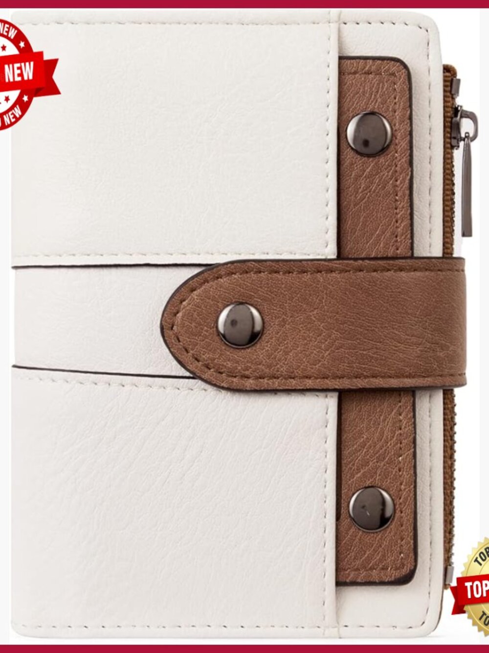 Small Leather Backpack Purse With Bifold Wallet, Zipper Coin Pocket